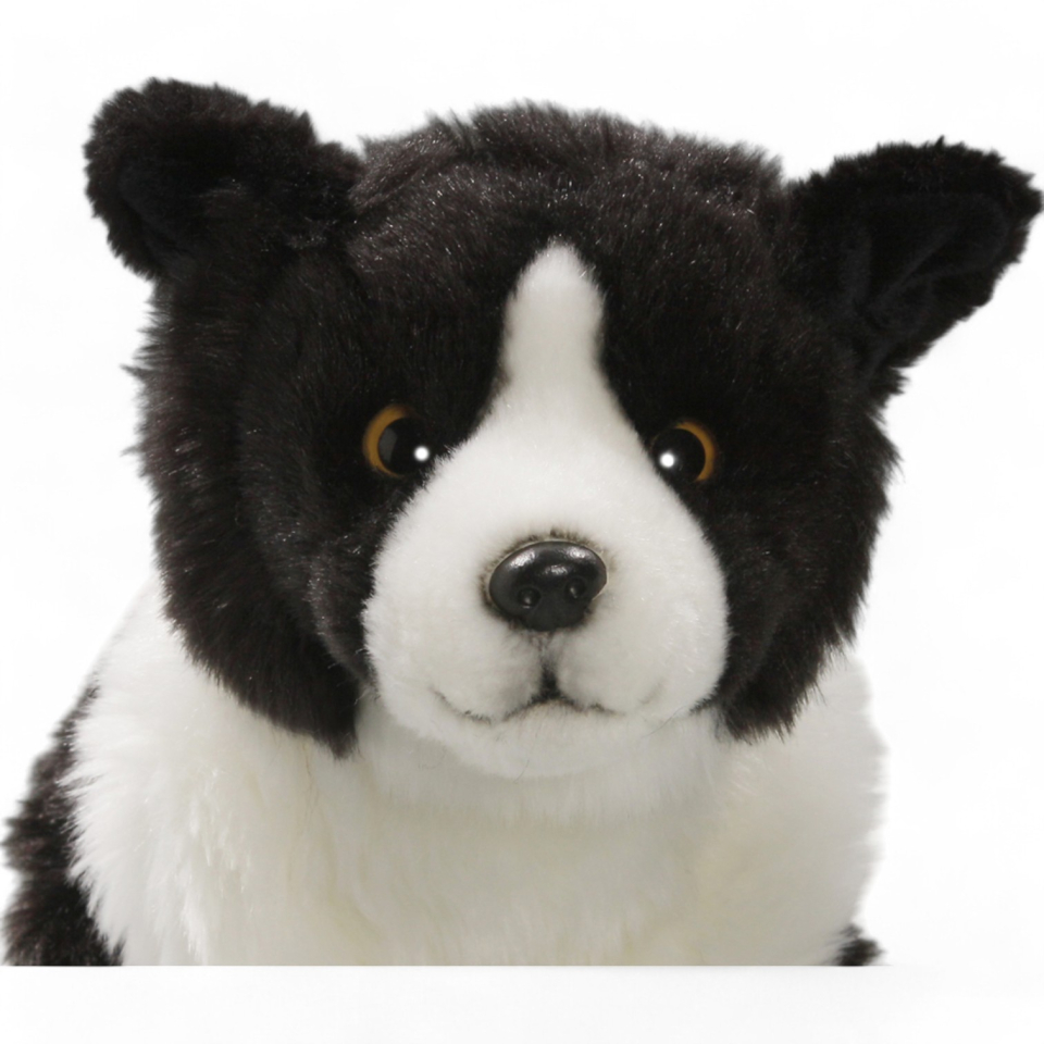 Border Collie Dog sitting | soft toy | stuffed animal | plush toy