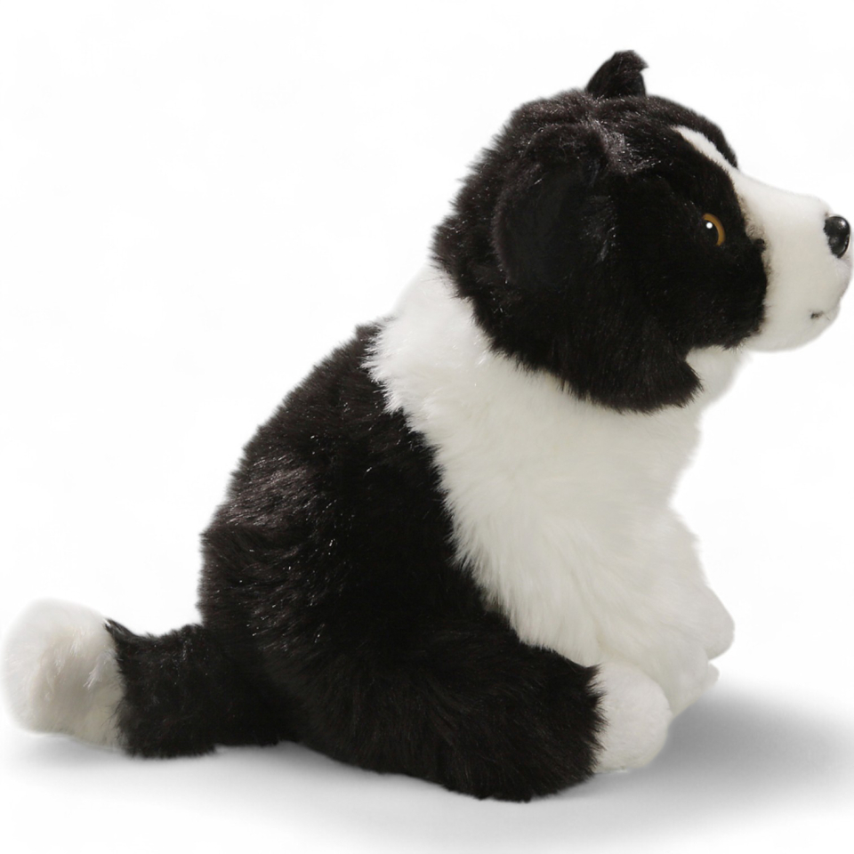 Border Collie Dog sitting | soft toy | stuffed animal | plush toy