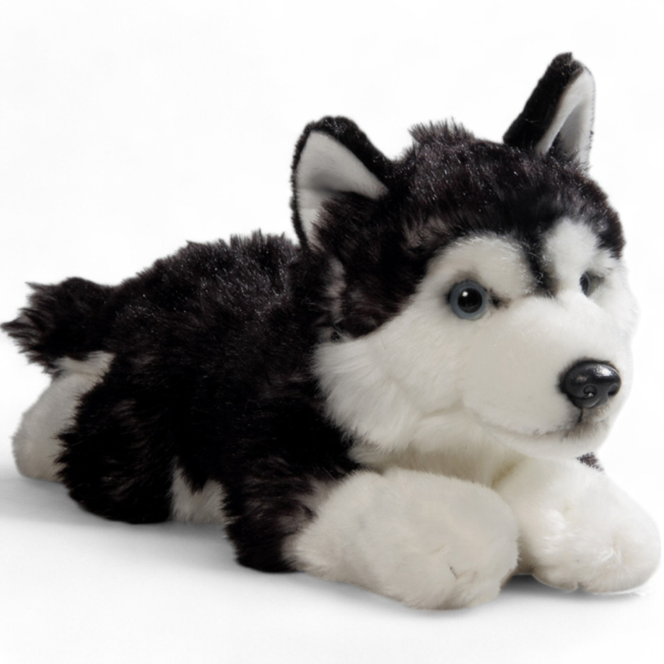 Husky black lying | soft toy | stuffed animal | plush toy