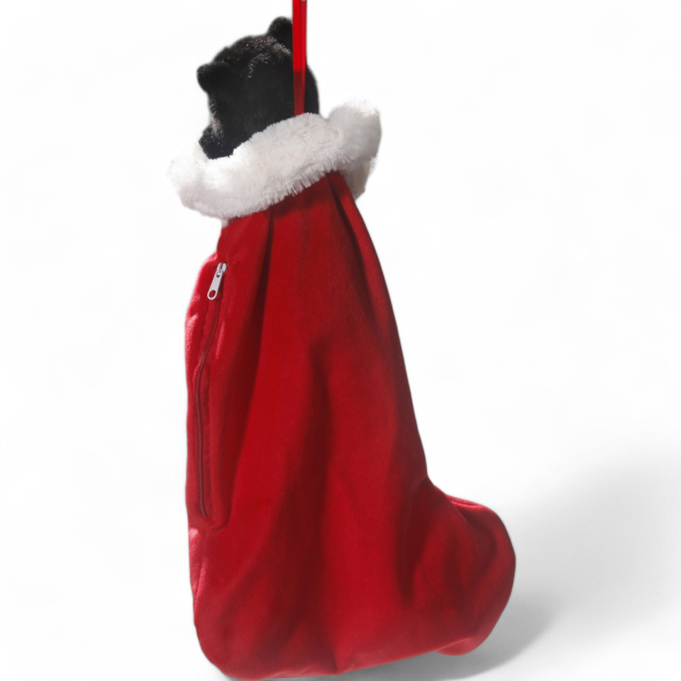 Cat black-white in X-Mas Sock | soft toy | stuffed animal | plush toy