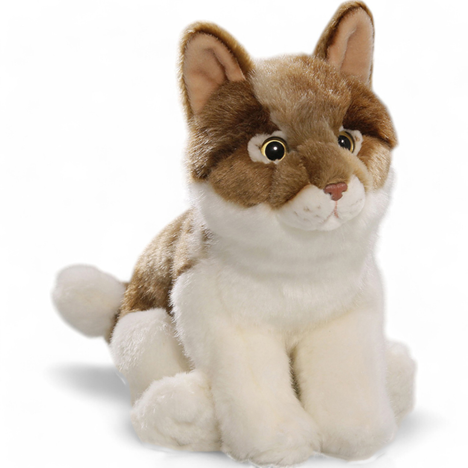 Cat brown-white | soft toy | stuffed animal | plush toy