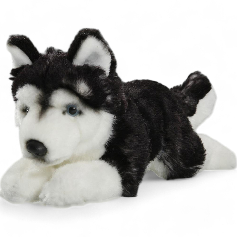 Husky black lying | soft toy | stuffed animal | plush toy
