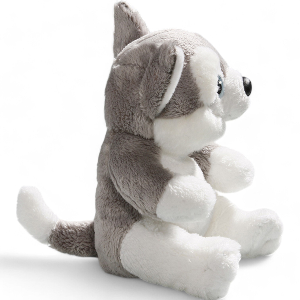 Plüschtier: Husky sitzend mit großen Augen | Kuscheltier | Stofftier