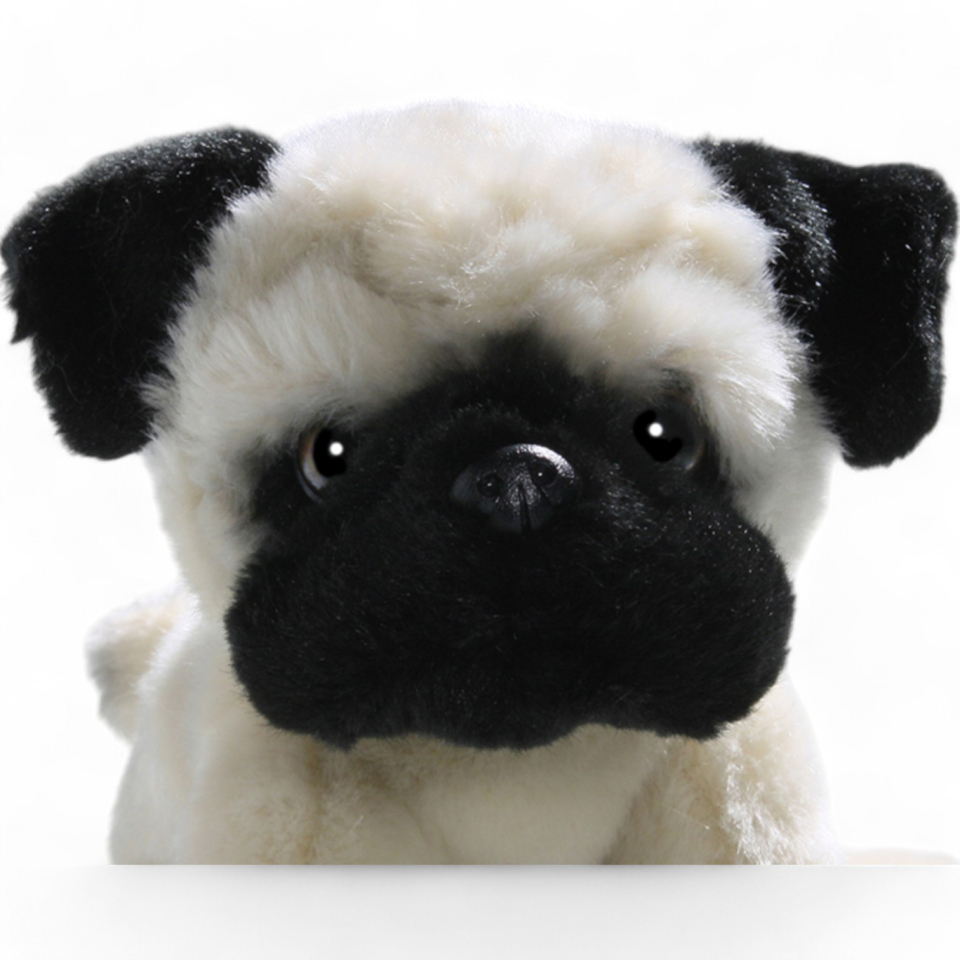 Plüschtier: Mops Welpe sitzend | Kuscheltier | Stofftier
