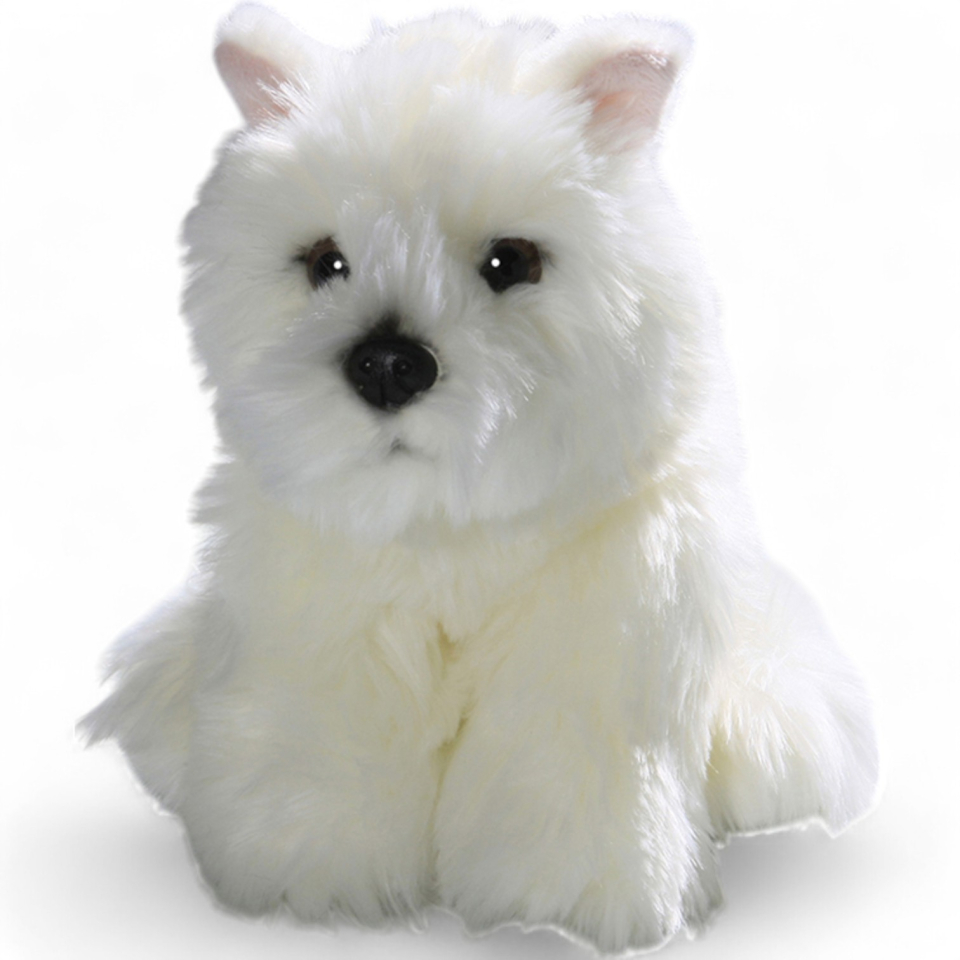 Plüschtier: Westie, West Highland Terrier Welpe sitzend | Kuscheltier | Stofftier
