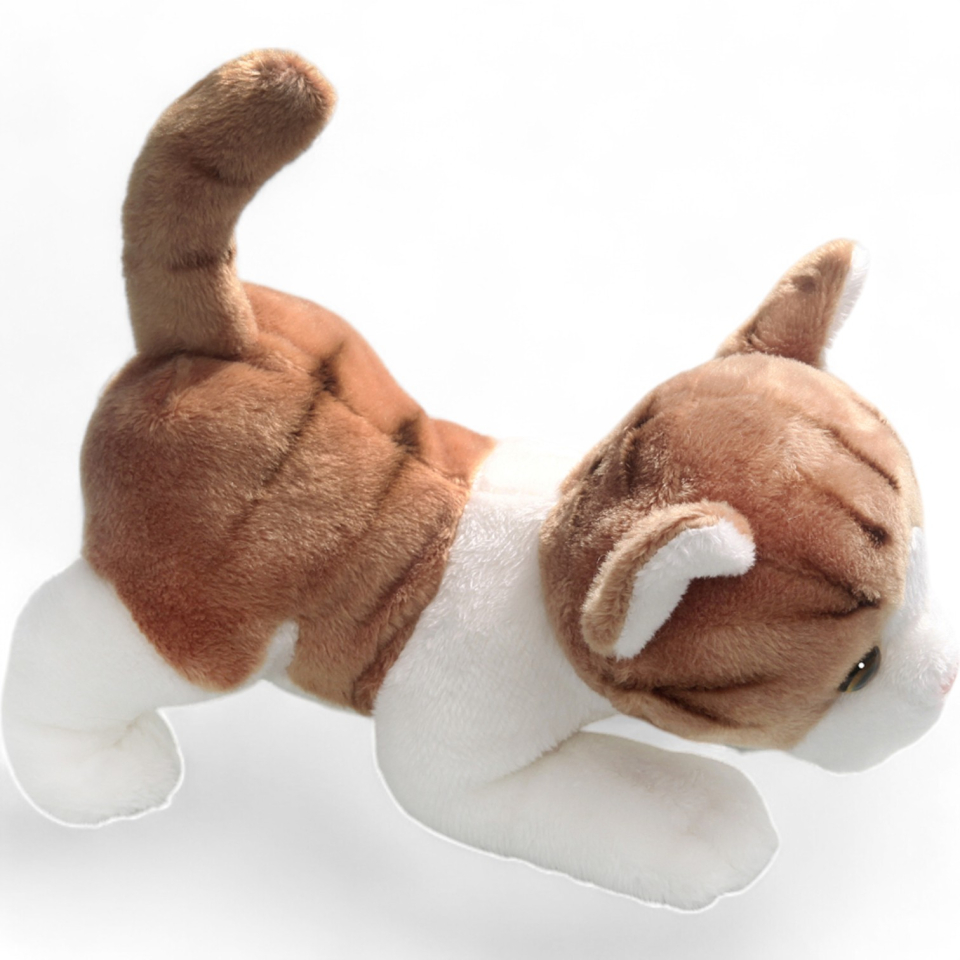 Plüschtier: Katze hellbraun schleichend | Kuscheltier | Stofftier