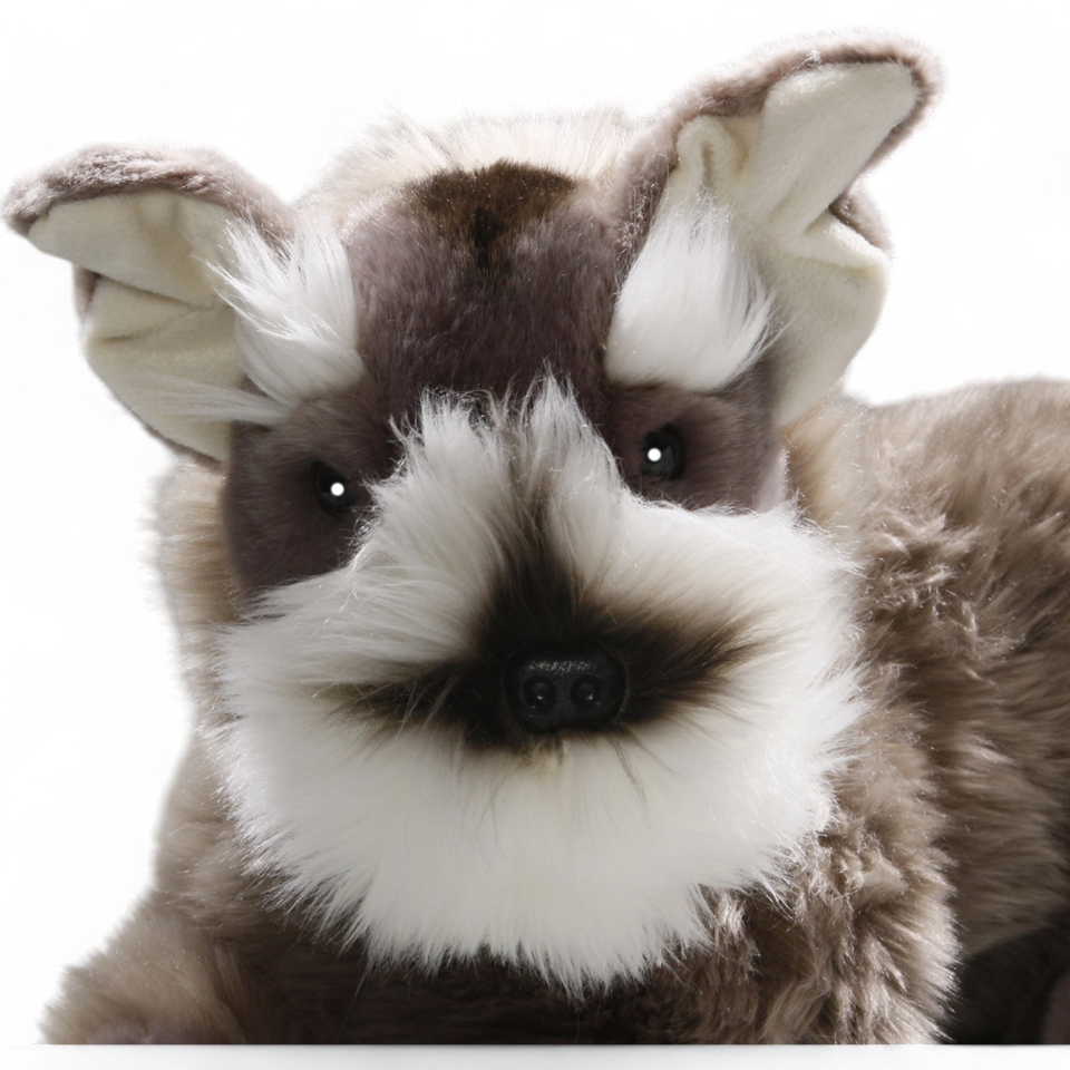 Plüschtier: Schnauzer Terrier liegend | Kuscheltier | Stofftier