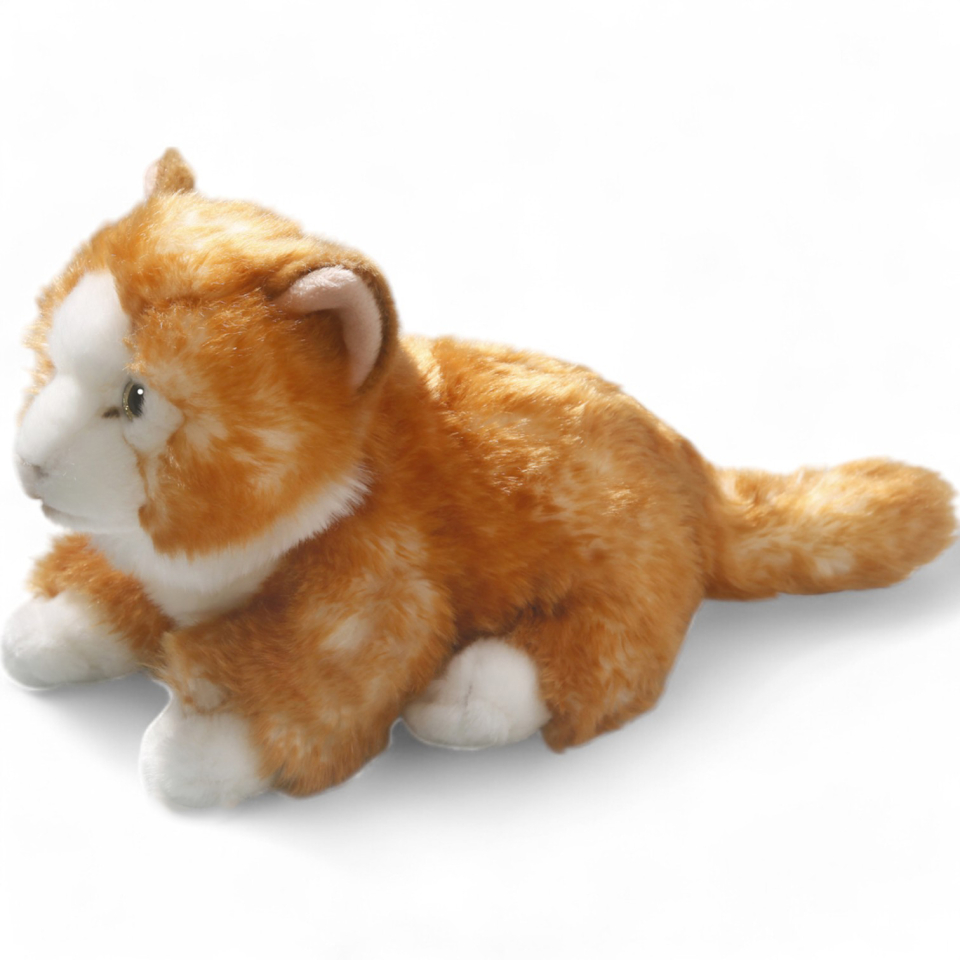 Plüschtier: Katze liegend braun | Kuscheltier | Stofftier