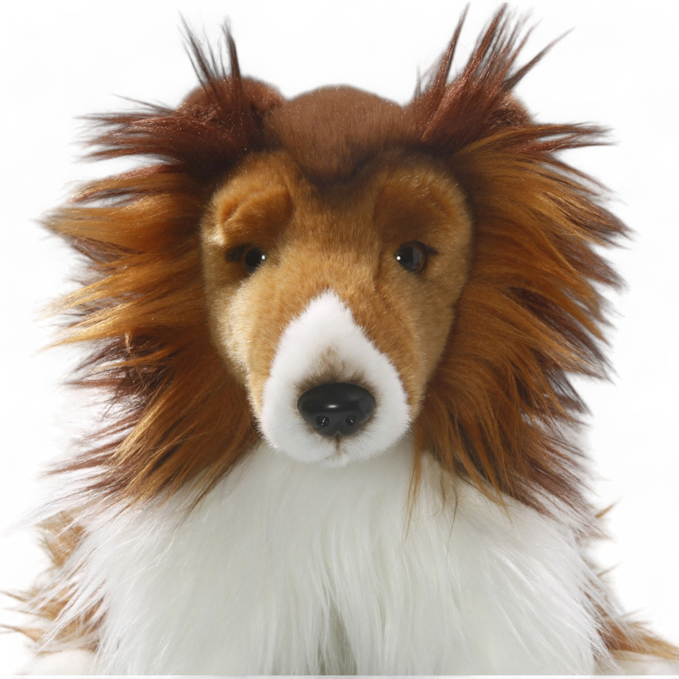 Plüschtier: Collie, Langhaarcollie sitzend | Kuscheltier | Stofftier