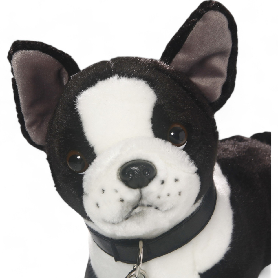Plüschtier: Französische Bulldogge stehend mit Leine | Kuscheltier | Stofftier