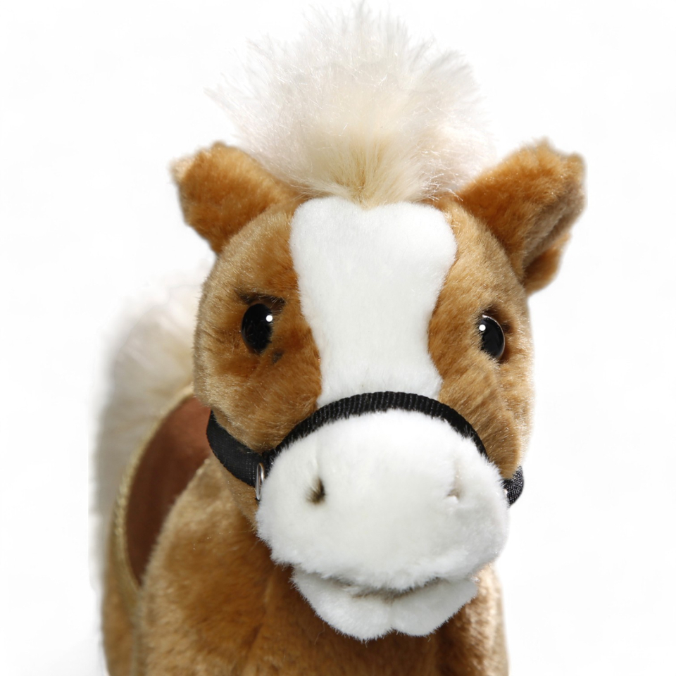 Horse standing beige with saddle | soft toy | stuffed animal | plush toy