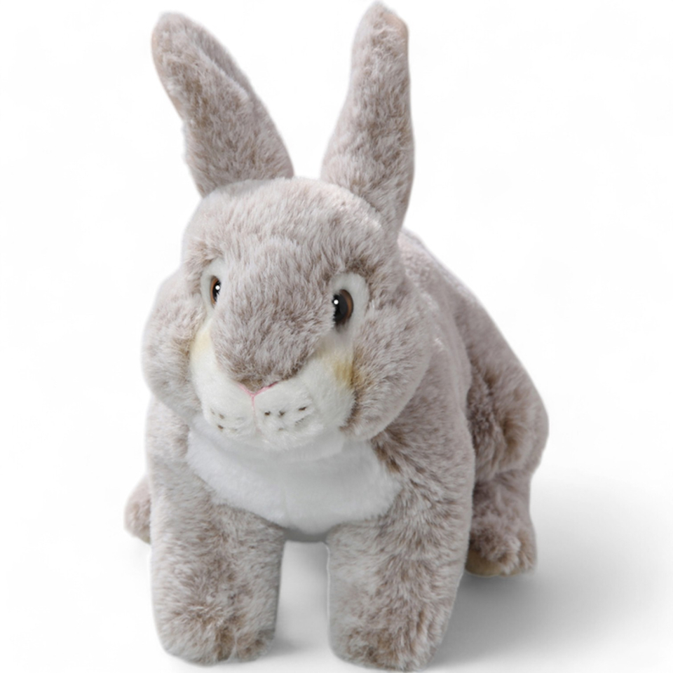 Plüschtier: Hase mit stehenden Ohren braun-beige | Kuscheltier | Stofftier