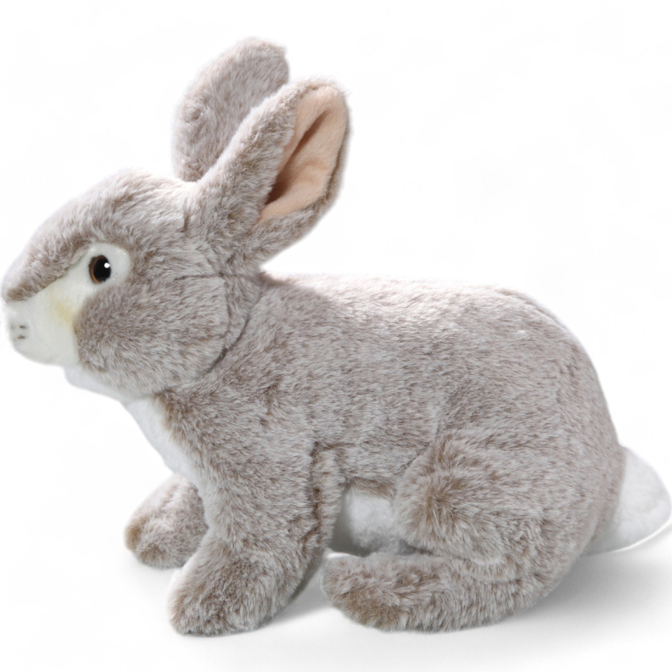 Plüschtier: Hase mit stehenden Ohren braun-beige | Kuscheltier | Stofftier
