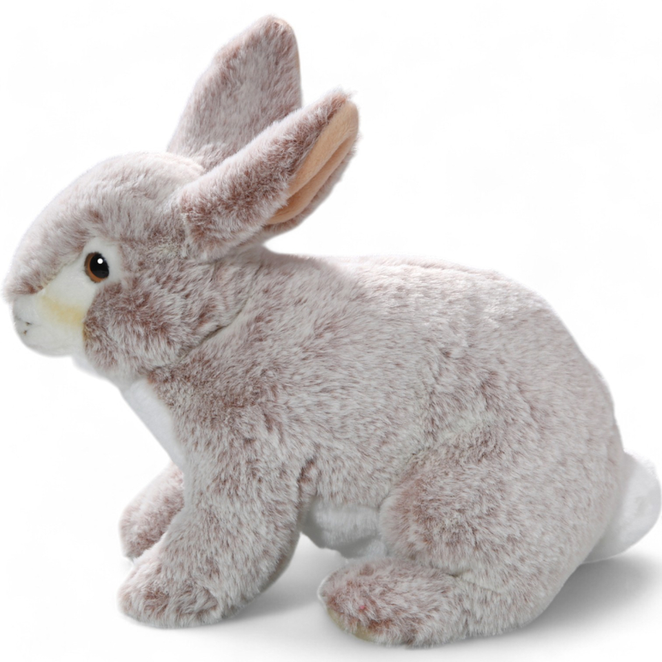 Plüschtier: Hase mit stehenden Ohren rötlich-beige | Kuscheltier | Stofftier