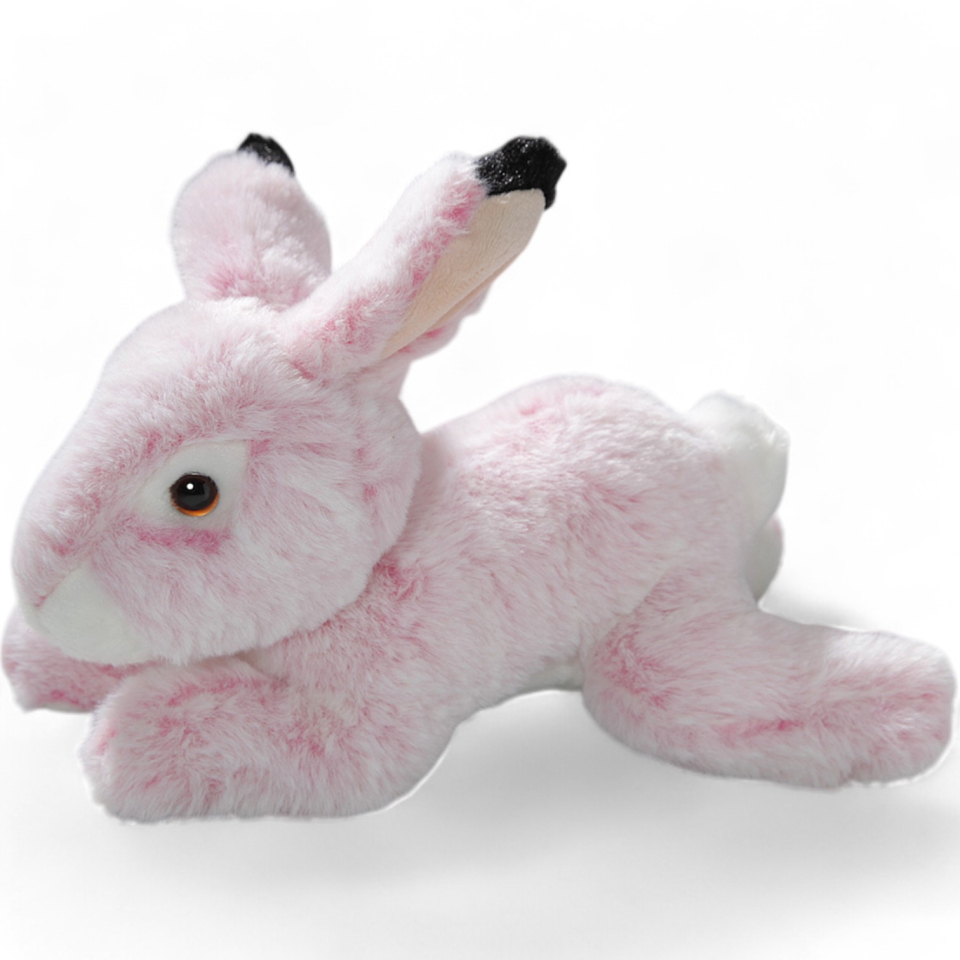 Plüschtier: Hase liegend rosa | Kuscheltier | Stofftier