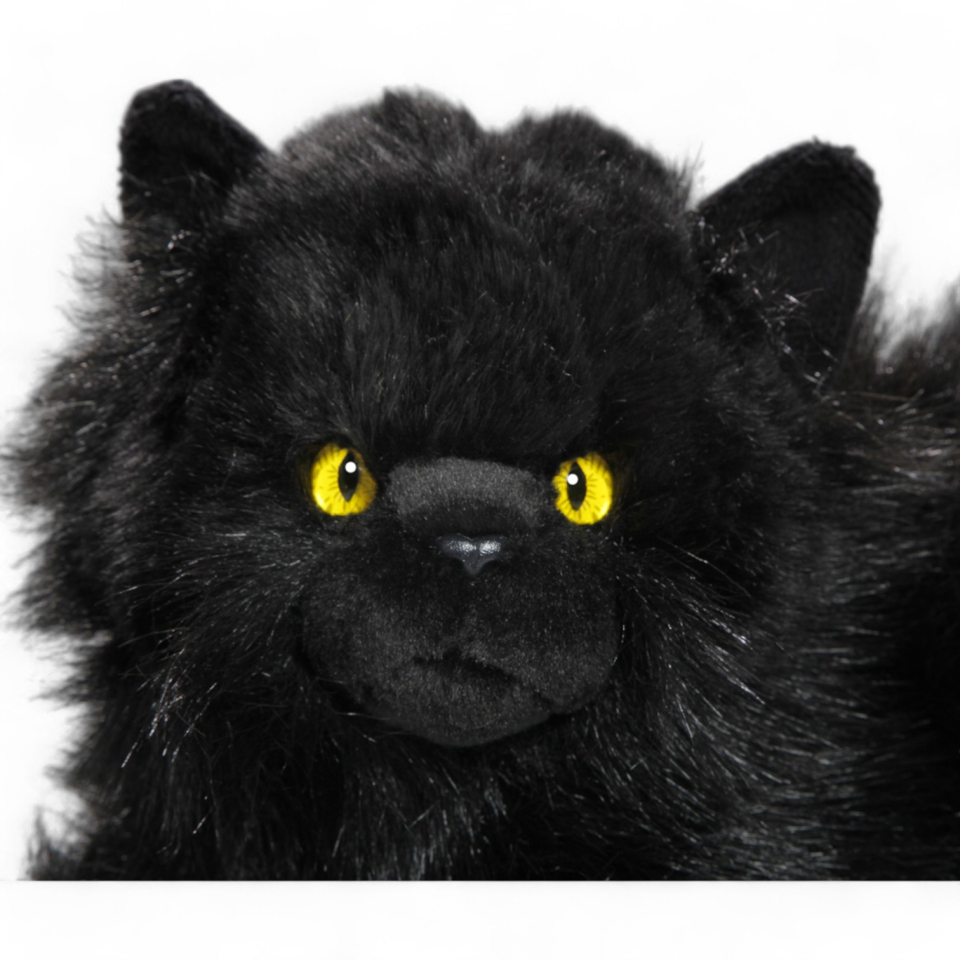 Plüschtier: Katze liegend Perserkatze schwarz | Kuscheltier | Stofftier