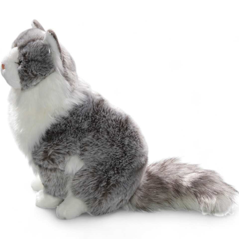 Plüschtier: Katze sitzend Maine Coon | Kuscheltier | Stofftier