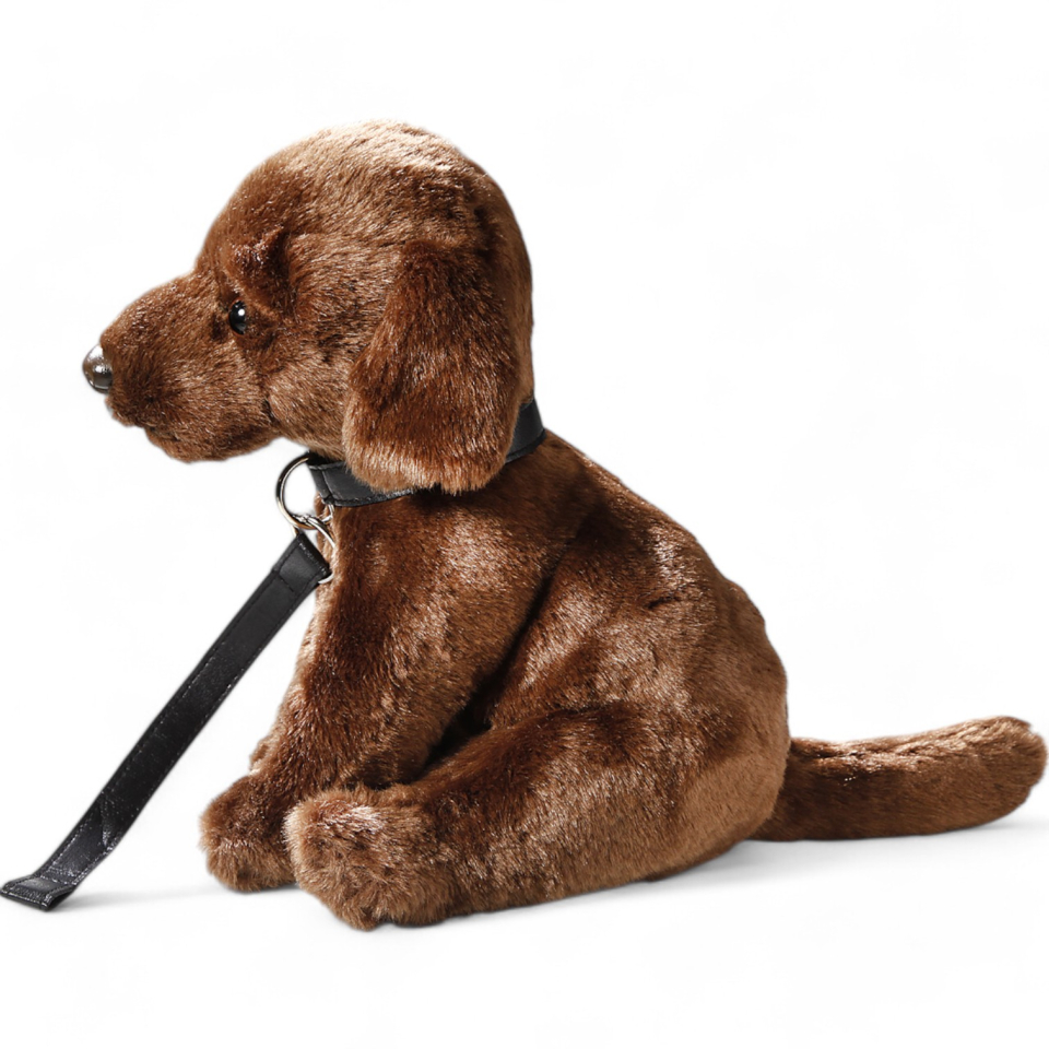 Labrador brown with lead sitting | soft toy | stuffed animal | plush toy