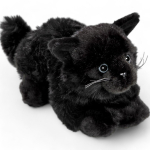 Cat lying black, soft toy, stuffed animal