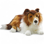 Collie, Rough Collie Dog lying, soft toy, stuffed animal