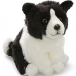 Border Collie Dog sitting, soft toy, stuffed animal