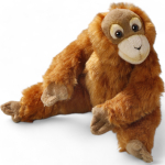 Orangutan monkey sitting, soft toy, stuffed animal